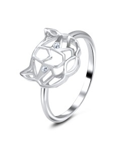 Classic Tiger Crystal Rhinestones Silver Ring NSR-3282